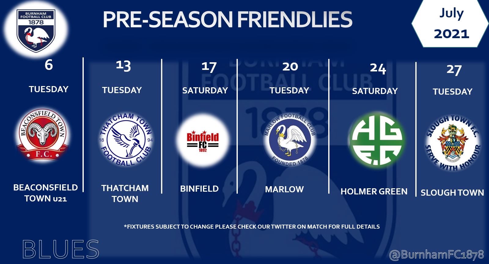 Preseason friendlies July 2021